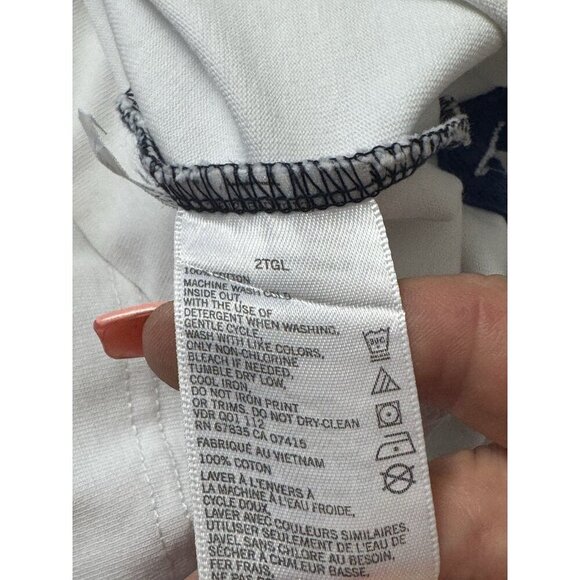 Nautica Sailing Club Polo 2XLT Blue White Coast Cup Y2K Nautical Prep FLAW - Picture 5 of 15